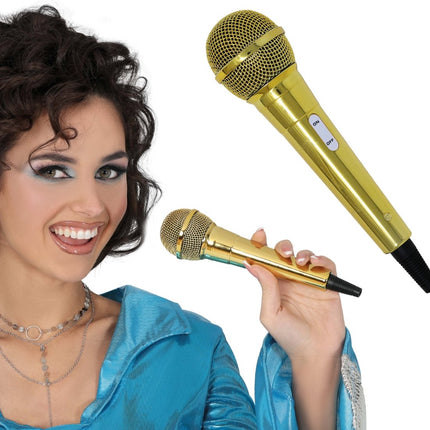 Gouden Microfoon 20 cm van Fiestas Guirca koop je bij Partywinkel