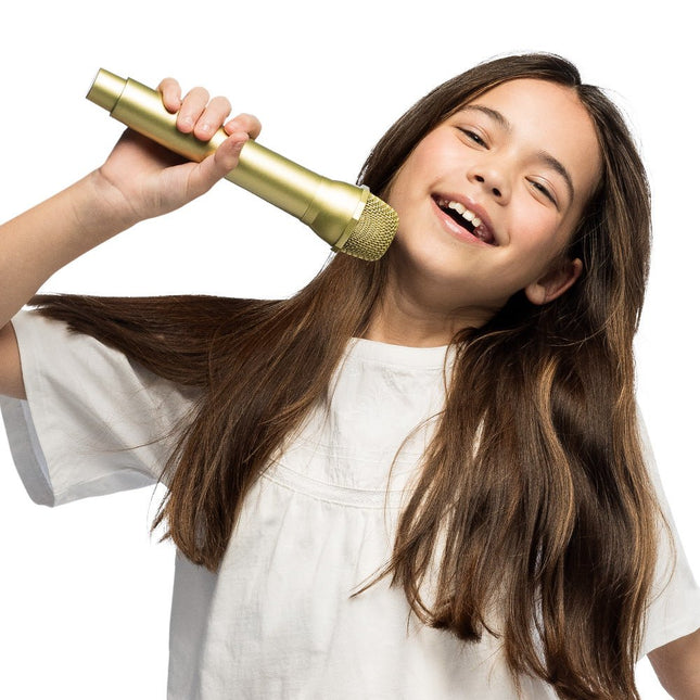 Gouden Nep Microfoon 23,5cm van Boland koop je bij Partywinkel