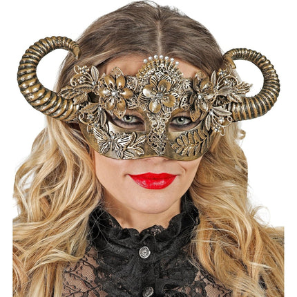 Gouden Oogmasker Ram van Widmann koop je bij Partywinkel