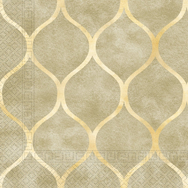 Gouden Servetten Arabic 33cm 20st van Procos koop je bij Partywinkel