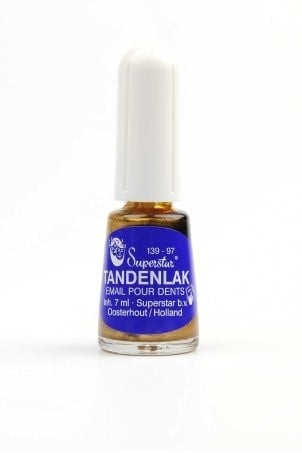 Gouden Tandenlak Met Kwastje van Superstar koop je bij Partywinkel