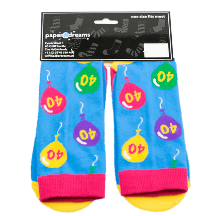 Grappige Sokken 40 Jaar Ballonen 1 paar van Paper Dreams koop je bij Partywinkel