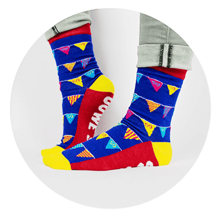 Grappige Sokken 50 Jaar Vlaggetjes 1 paar van Paper Dreams koop je bij Partywinkel