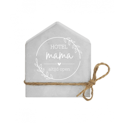 Grijze Cement Huisje Mama 8cm van Paper Dreams koop je bij Partywinkel