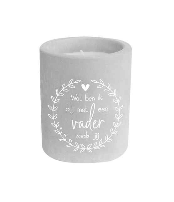 Grijze Cement Kaars Vader 8cm van Paper Dreams koop je bij Partywinkel