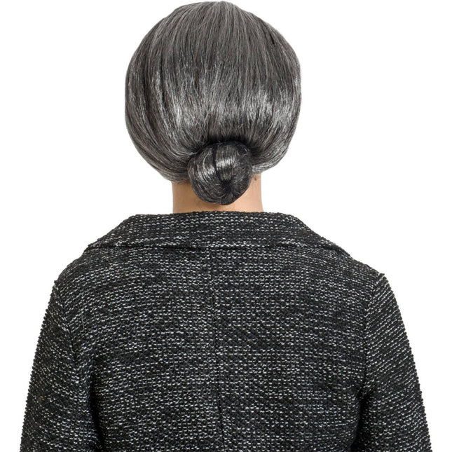 Grijze Oma Pruik van Folat koop je bij Partywinkel