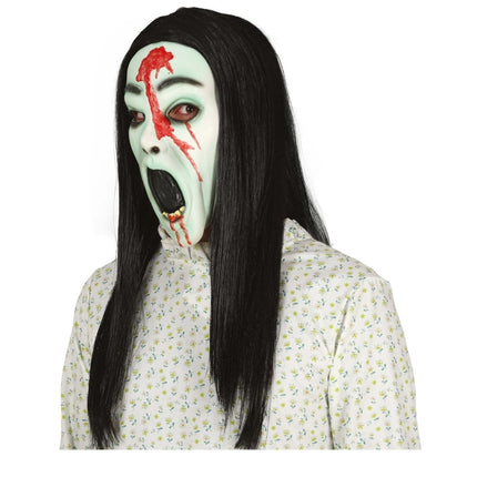 Groen Halloween Masker Horror Meisje van Fiestas Guirca koop je bij Partywinkel