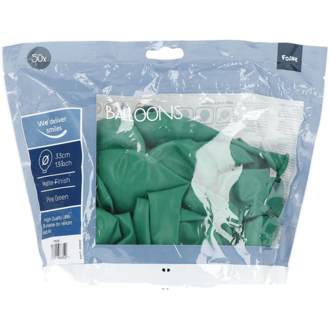 Groene Ballonnen Pine Green 33cm 50st van Folat koop je bij Partywinkel