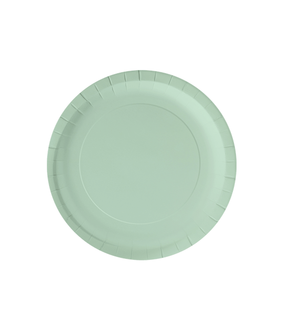 Groene Borden Pastel 23cm 8st van Paper Dreams koop je bij Partywinkel