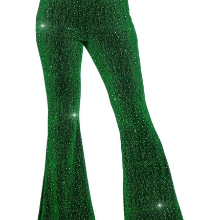 Groene Broek Dames Flared Glitter van Wilbers & Wilbers koop je bij Partywinkel