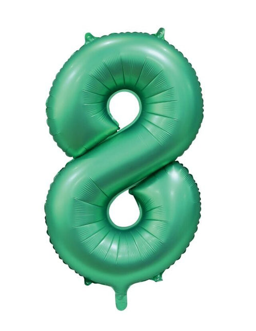 Groene Cijfer Ballon 8 Jaar Glans 86cm van WeFiesta koop je bij Partywinkel