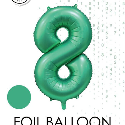 Groene Cijfer Ballon 8 Jaar Glans 86cm van WeFiesta koop je bij Partywinkel