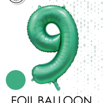 Groene Cijfer Ballon 9 Jaar Glans 86cm van WeFiesta koop je bij Partywinkel