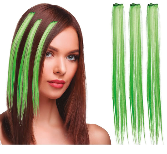 Groene Hair Extension 50cm 3st van Fiestas Guirca koop je bij Partywinkel