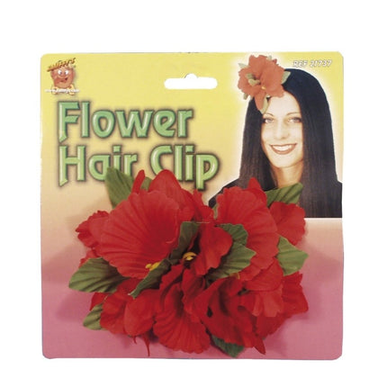 Haarbloem Rood Deluxe 14cm van Smiffys koop je bij Partywinkel