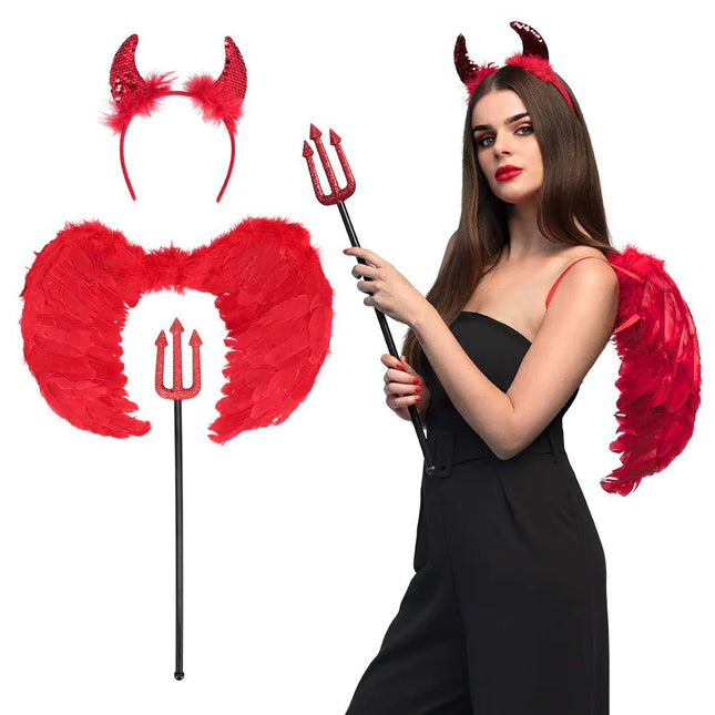 Halloween Accessoireset Dames Duivel 3 delig van Boland koop je bij Partywinkel