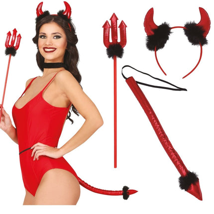 Halloween Accessoireset Duivel 3 delig van Fiestas Guirca koop je bij Partywinkel