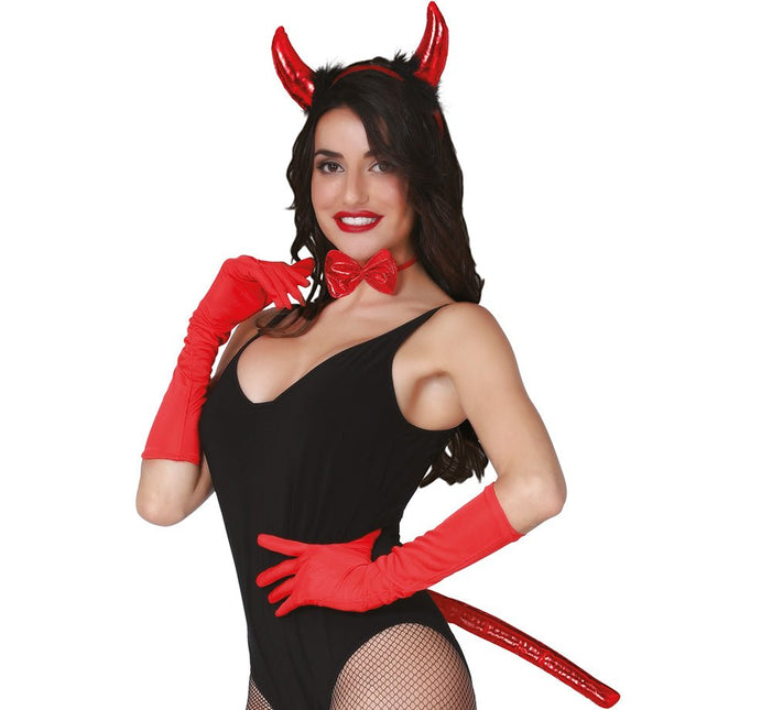 Halloween Accessoireset Duivel Roodkleurig 3 delig van Fiestas Guirca koop je bij Partywinkel