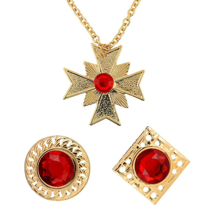 Halloween Accessoireset Rood Goud 3 delig van Widmann koop je bij Partywinkel