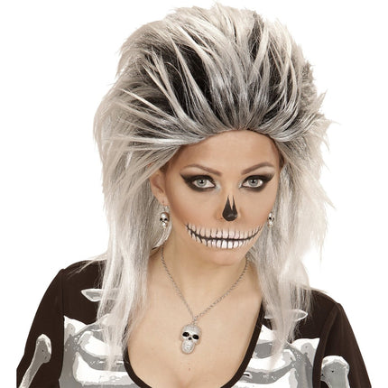 Halloween Accessoireset Zilver Doodshoofd 3 delig van Widmann koop je bij Partywinkel