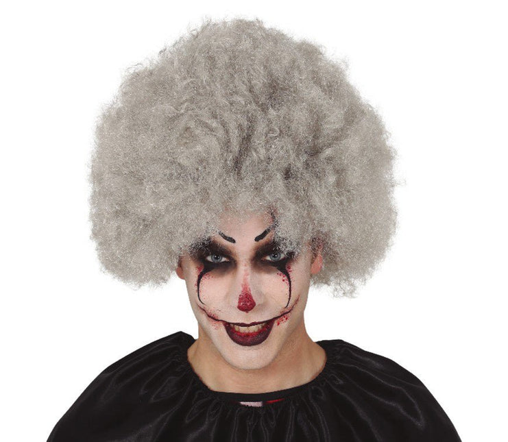 Halloween Afro Pruik Grijs van Fiestas Guirca koop je bij Partywinkel