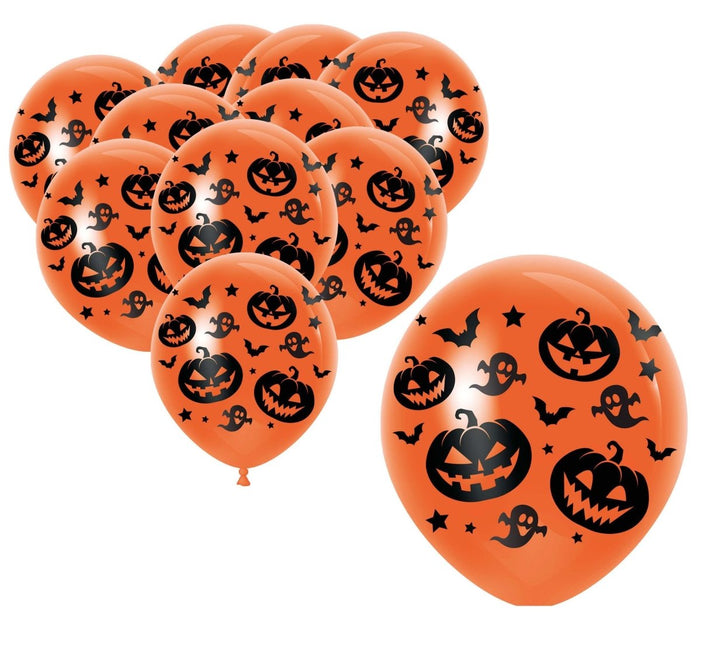 Halloween Ballonnen Oranje 30cm 10st van Fiestas Guirca koop je bij Partywinkel