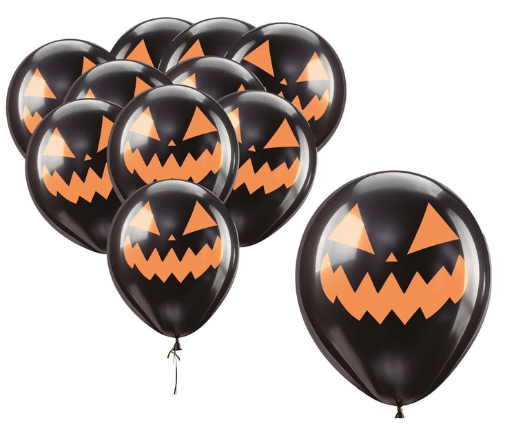 Halloween Ballonnen Pompoen 30cm 10st van Fiestas Guirca koop je bij Partywinkel