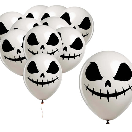 Halloween Ballonnen Wit Geest 30cm 10st van Fiestas Guirca koop je bij Partywinkel