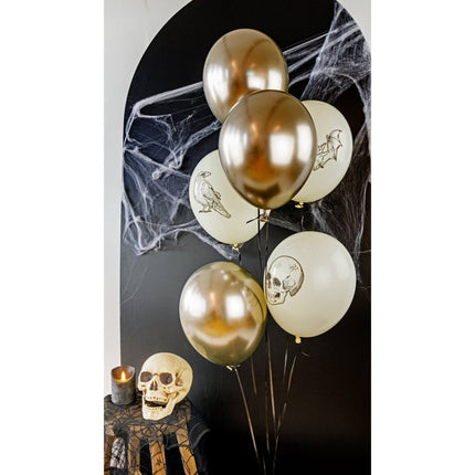 Halloween Ballonnen Wit Zilver 33cm 6st van Folat koop je bij Partywinkel