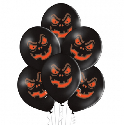 Halloween Ballonnen Zwart Pompoen 30cm 10st van VDV Benefit koop je bij Partywinkel