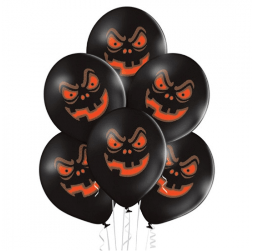 Halloween Ballonnen Zwart Pompoen 30cm 10st van VDV Benefit koop je bij Partywinkel
