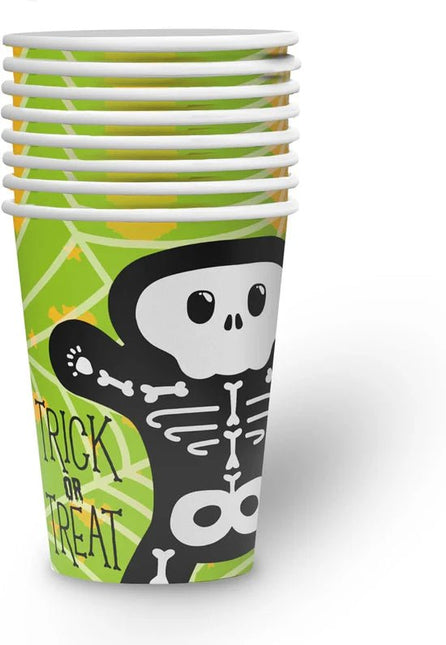 Halloween Bekers Groen Trick Or Treat 250ml 8st van VDV Benefit koop je bij Partywinkel