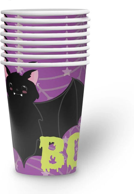 Halloween Bekers Paars Boo 250ml 8st van VDV Benefit koop je bij Partywinkel