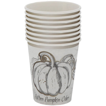 Halloween Bekers Pompoen 250ml 8st van Folat koop je bij Partywinkel