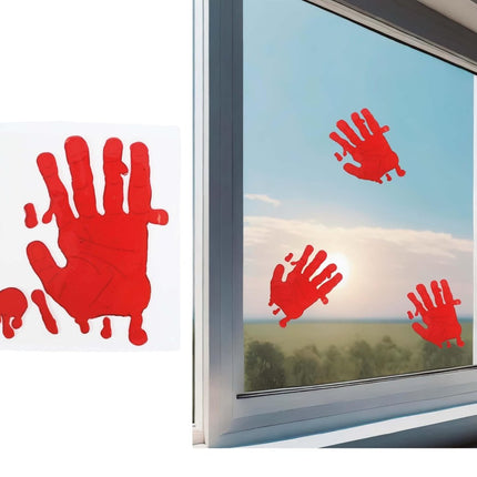 Halloween Bloederige Hand Raamdecoratie 25cm van Fiestas Guirca koop je bij Partywinkel