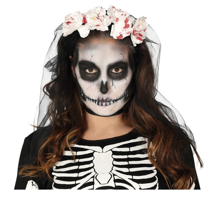 Halloween Bloemen Haarband Sluier van Fiestas Guirca koop je bij Partywinkel