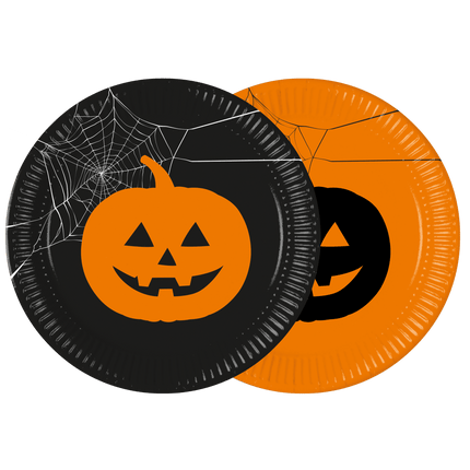 Halloween Borden Pompoenen 23cm 8st van Procos koop je bij Partywinkel
