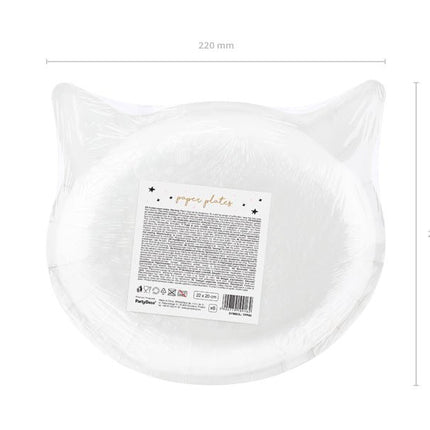 Halloween Borden Zwarte Kat 22cm 6st van Partydeco koop je bij Partywinkel