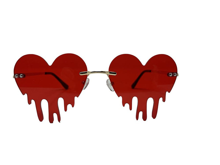 Halloween Bril Hart Met Bloeddruppels van Fiestas Guirca koop je bij Partywinkel