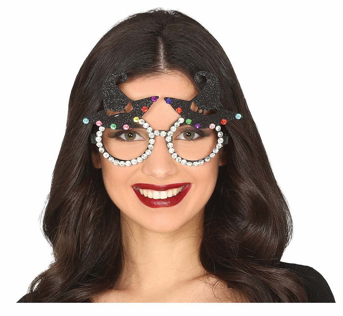 Halloween Bril Heksenhoed Glitter van Fiestas Guirca koop je bij Partywinkel