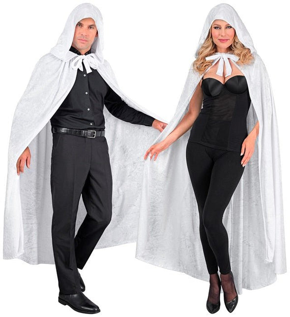 Halloween Cape Wit Fluweel 1,4m van Widmann koop je bij Partywinkel