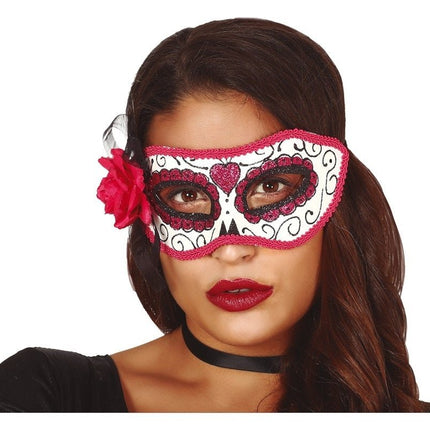 Halloween Day Of The Dead Masker Roze van Fiestas Guirca koop je bij Partywinkel