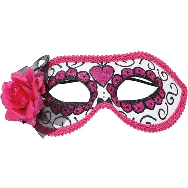 Halloween Day Of The Dead Masker Roze van Fiestas Guirca koop je bij Partywinkel