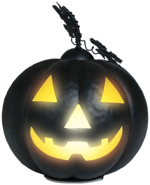 Halloween Decoratie Zwart Pompoen Met Licht 16cm van Fiestas Guirca koop je bij Partywinkel