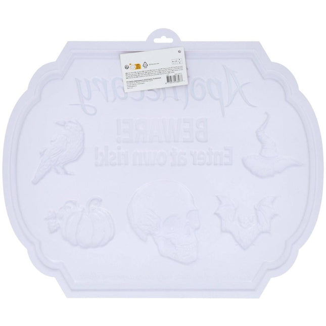 Halloween Deurbord Beware At Own Risk 50cm van Folat koop je bij Partywinkel