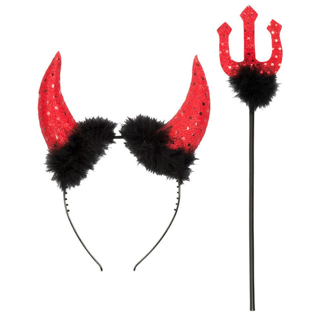 Halloween Duivel Set Rood Zwart 2 delig van Boland koop je bij Partywinkel
