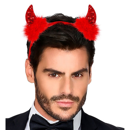 Halloween Haarband Rood Duivel Glitters van Widmann koop je bij Partywinkel