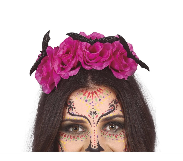 Halloween Haarband Vleermuis Bloemen van Fiestas Guirca koop je bij Partywinkel