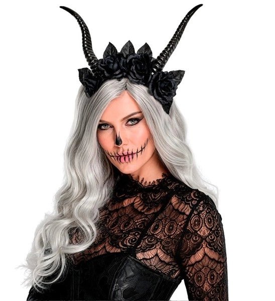 Halloween Haarband Zwart Duivel Bloem van Widmann koop je bij Partywinkel
