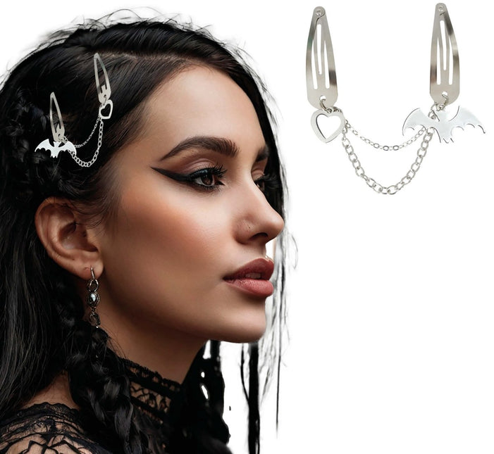 Halloween Haarclip Ketting Vleermuis En Hartje van Fiestas Guirca koop je bij Partywinkel